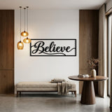 Believe Script Sign metal wall art – image 2