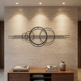 Overlapping Rings Horizon metal wall art – image 2