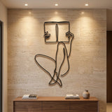 Woman Reading Line Art metal wall art – image 2