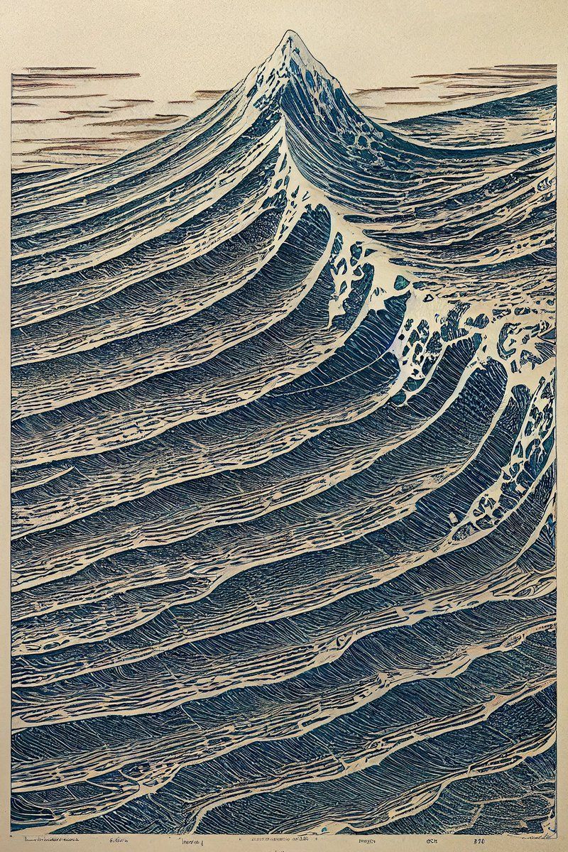 Retro Japanese Wave Artwork – Timeless Ocean Décor Poster Wall Print