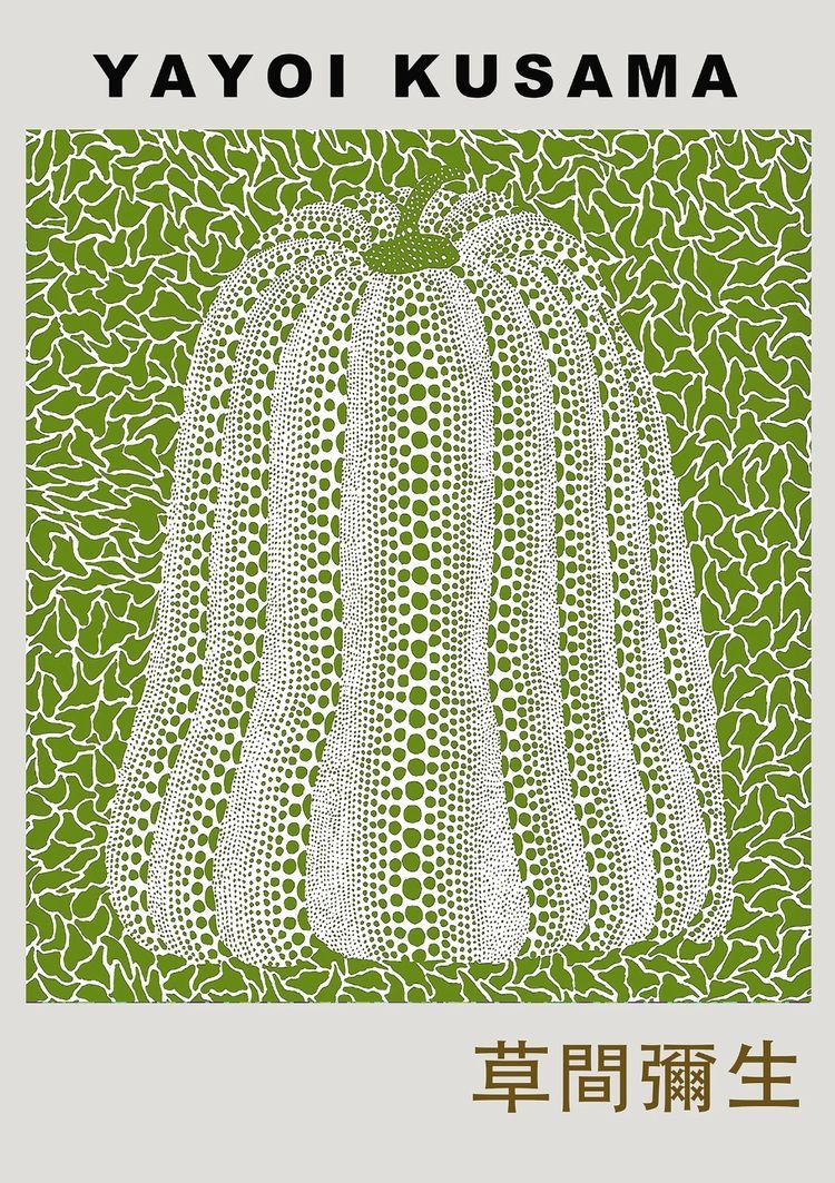 Yayoi Kusama Pumpkin Wall Poster – Polka Dot Pop Art Wall Print