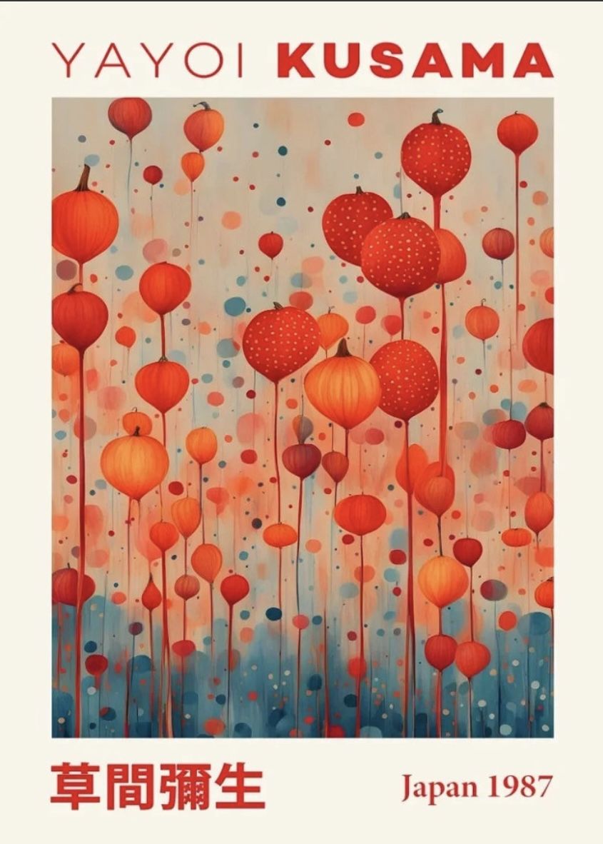 Yayoi Kusama Japan 1987 Wall Poster – Aesthetic Décor Print Wall Décor