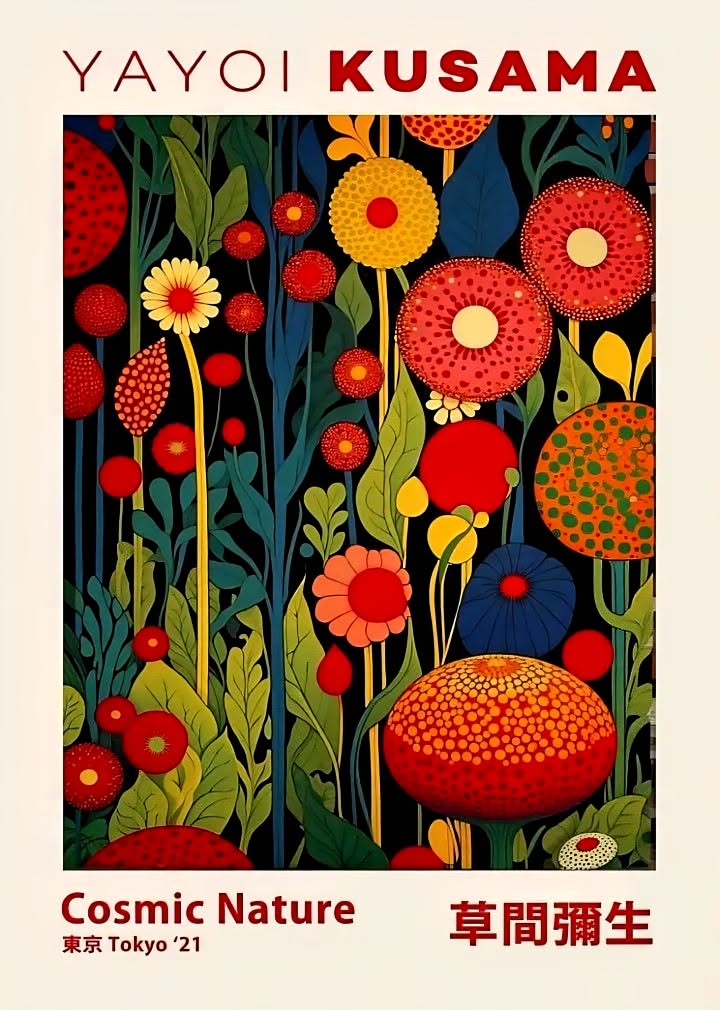 Yayoi Kusama Cosmic Nature Tokyo '21 Print – Aesthetic Floral Home Art