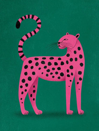Pink Leopard Pop Art Wall Poster – Vibrant Animal Print Canvas
