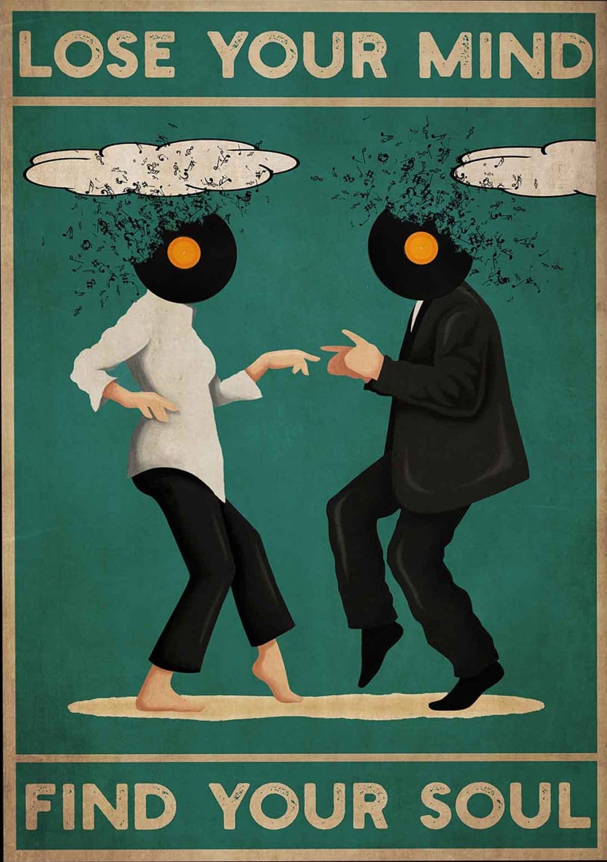 Pulp Fiction Retro Décor Print – Lose Your Mind Find Your Soul Nostalgic Movie Design Wall Décor Poster for Home Décor
