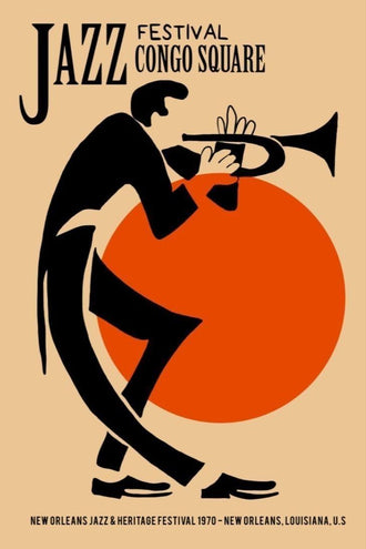 Jazz Festival Congo Square New Orleans 1970 Nostalgic Wall Poster Wall Print