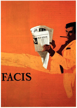 FACIS Heritage Man Reading Newspaper Wall Print Poster Print