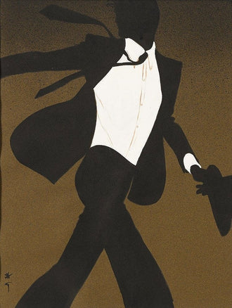 Understated Silhouette Man Décor Poster | Sleek Black and White Wall Print