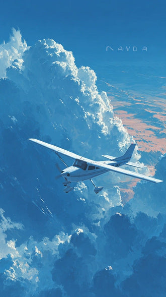 NAVDA Airplane Cloudscape Aesthetic Wall Décor Poster