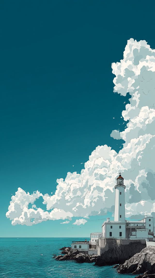 Lighthouse Coastal Aesthetic Wall Print Poster