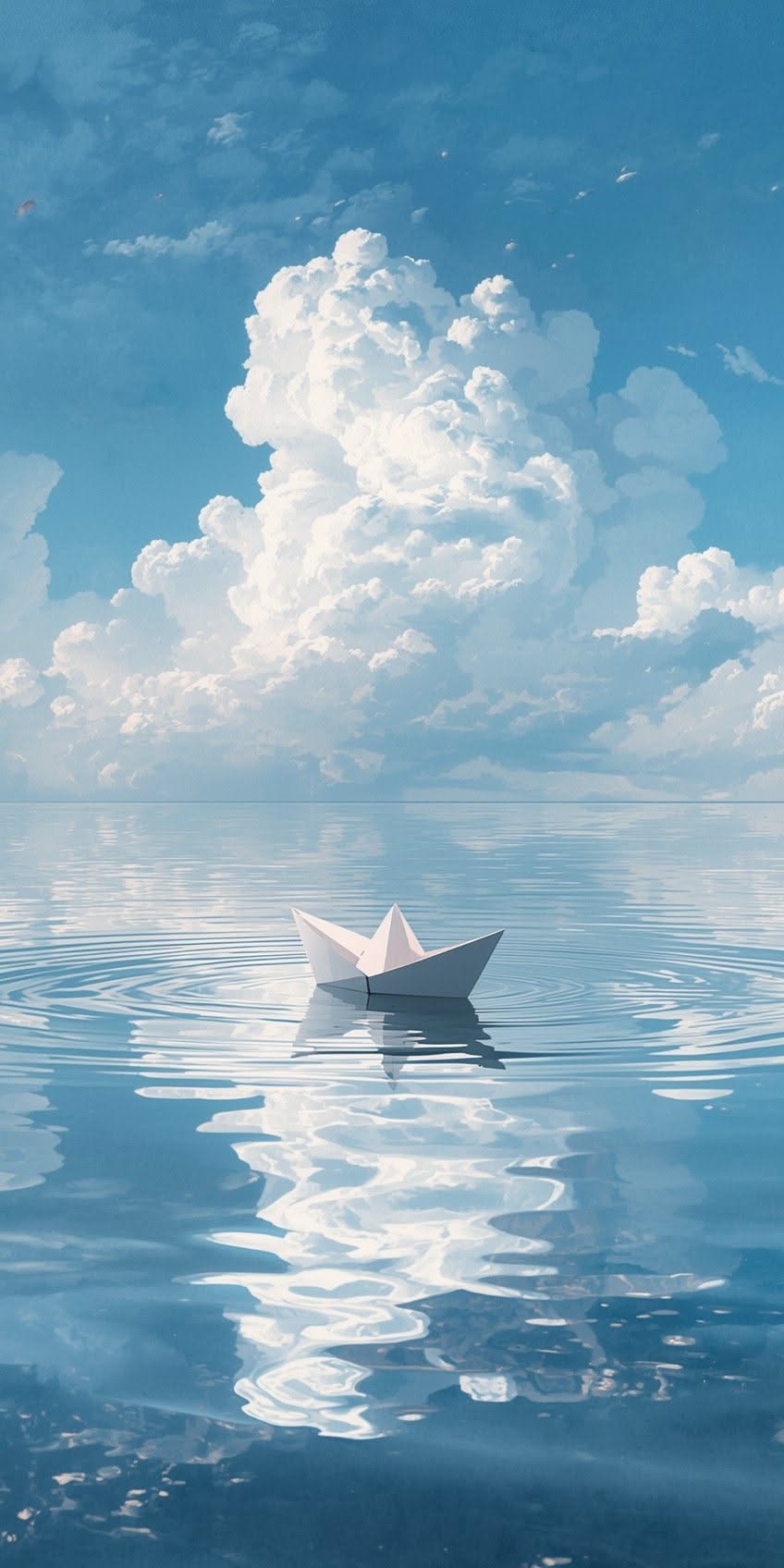 Paper Boat Ocean Aesthetic Wall Décor Print