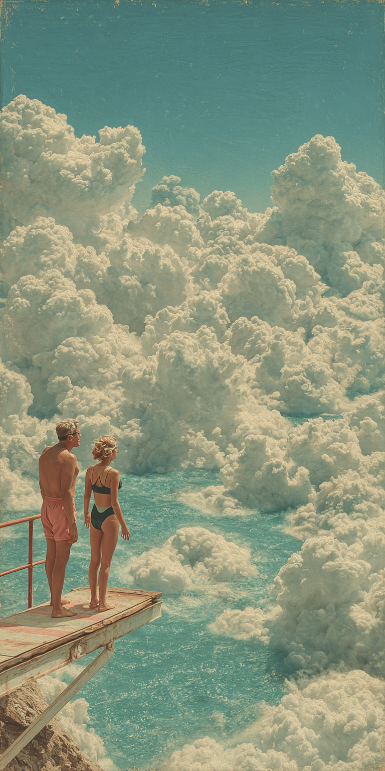 Surreal Cloud Ocean Wall Print Poster – Dreamy Aesthetic Sky and Sea Print