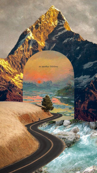 In Another Lifetime Quote Wall Poster – Aesthetic Surreal Mountain Landscape Print
