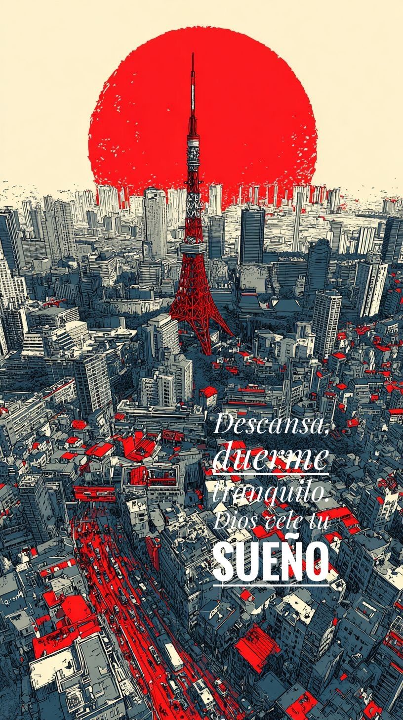 Descansa, Duerme Tranquilo Dios Vele Tu Sueño – Tokyo Cityscape Aesthetic Home Art Décor Poster
