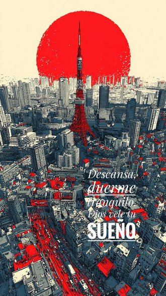 Descansa, Duerme Tranquilo Dios Vele Tu Sueño – Tokyo Cityscape Aesthetic Home Art Décor Poster