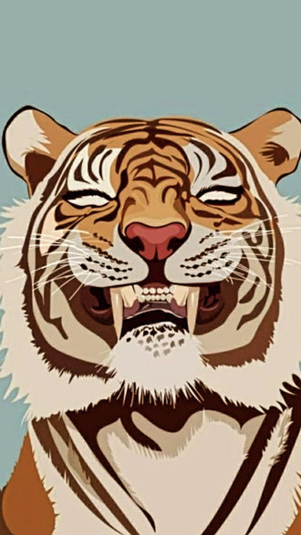 Tiger Pop Art Wall Print Décor Poster – Vibrant Sleek Animal Print for Home Decor