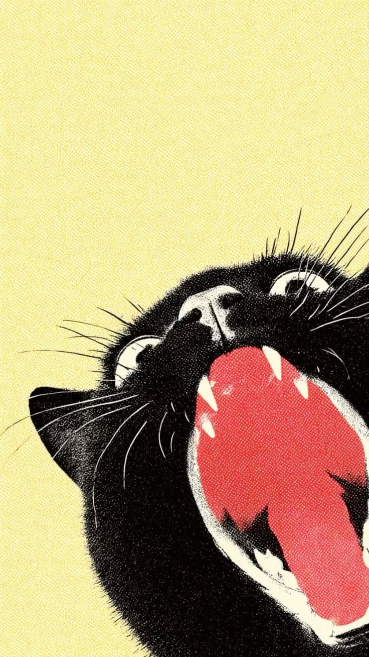 Black Cat Pop Art Print – Vibrant Minimal Feline Wall Décor