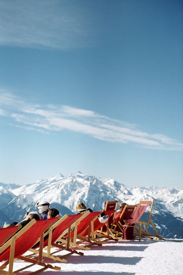 Mountain Deck Chairs Aesthetic Home Art Décor Poster Print for Home Decor