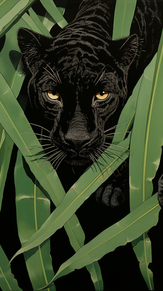 Black Panther Jungle Wall Print Wall Poster – Aesthetic Wildlife Print for Home Decor