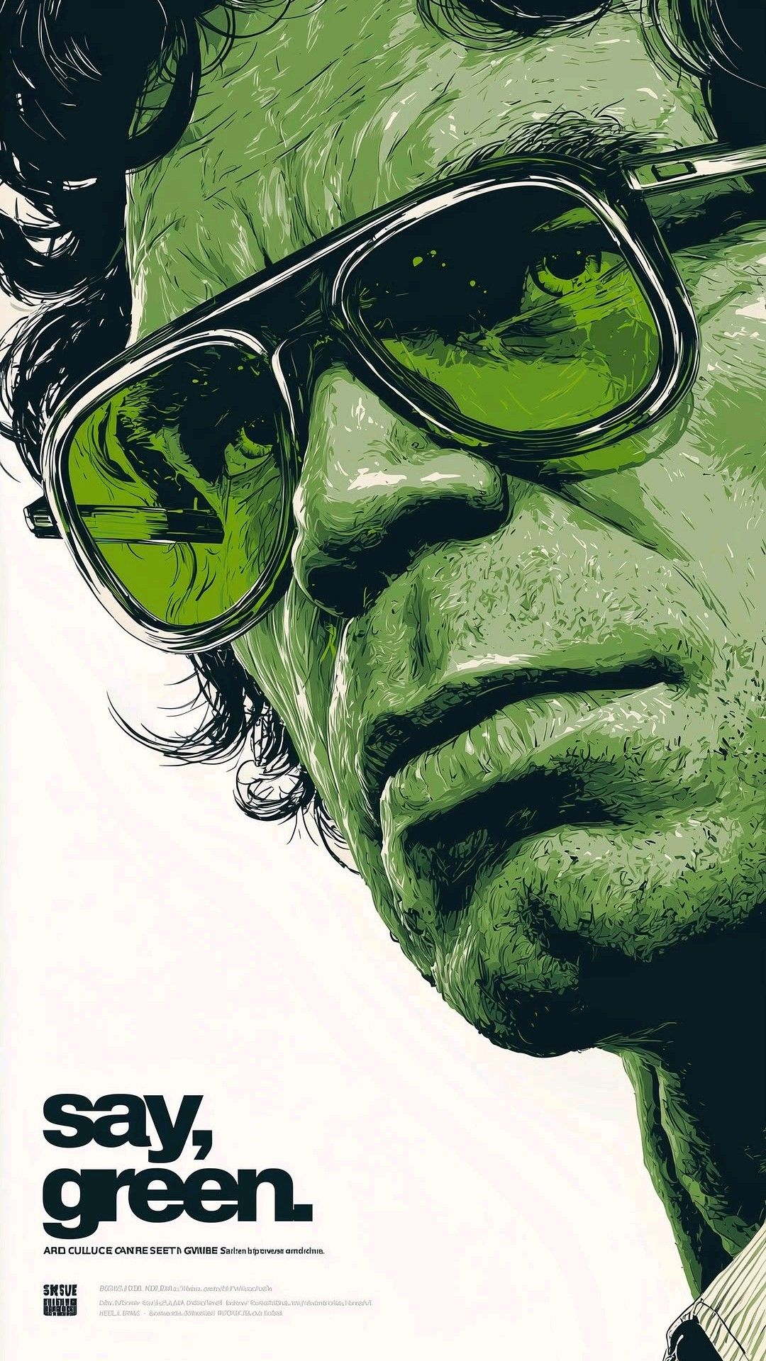Say Green Pop Art Print – Minimal Quote Wall Décor