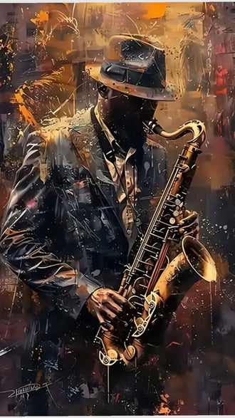 Jazz Saxophone Musician Aesthetic Wall Décor Poster Print