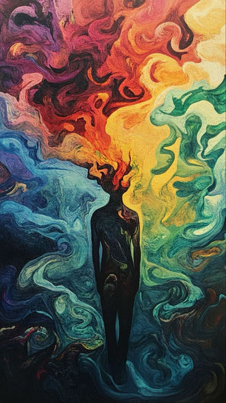 Colorful Non-Figurative Silhouette Home Art Décor Poster Print