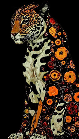 Floral Leopard Aesthetic Wall Décor Wall Poster Print