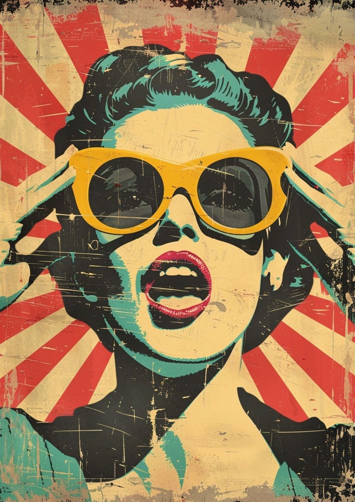 Pop Art Woman Wall Décor Poster – Vibrant Sleek Portrait Print for Home Decor