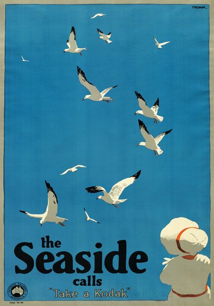 The Seaside Calls Take a Kodak Heritage Print | Retro Seaside Wall Print