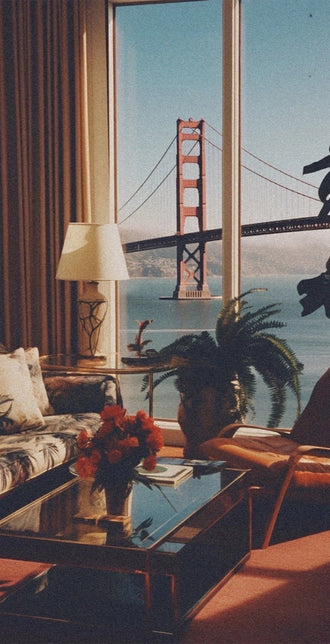 Golden Gate Bridge Nostalgic Home Art Print – Retro San Francisco Landscape Print