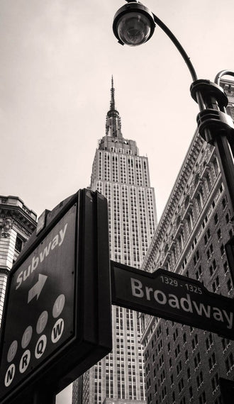 Subway Broadway Heritage Décor Poster – Empire State Building Retro Wall Print