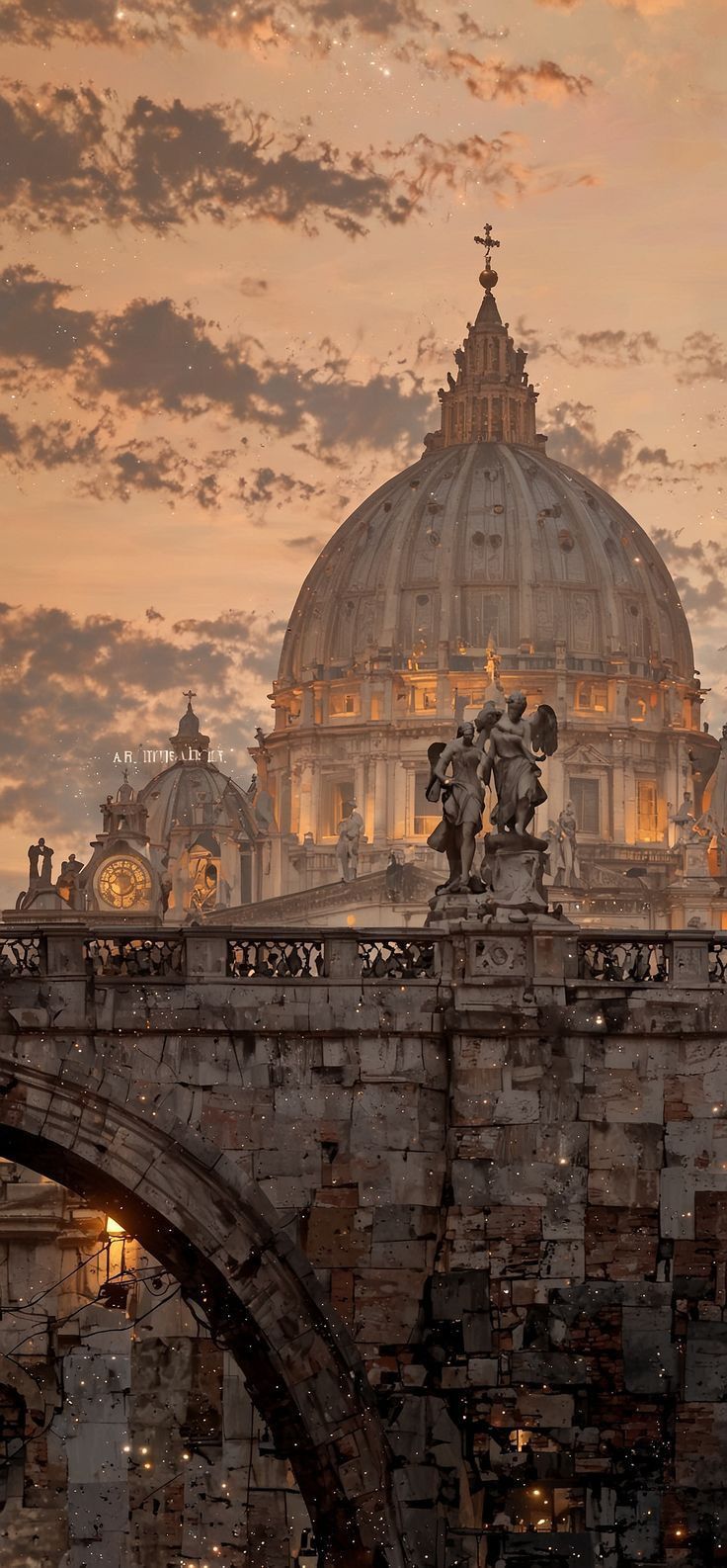 St. Peter's Basilica at Sunset Aesthetic Wall Poster Print