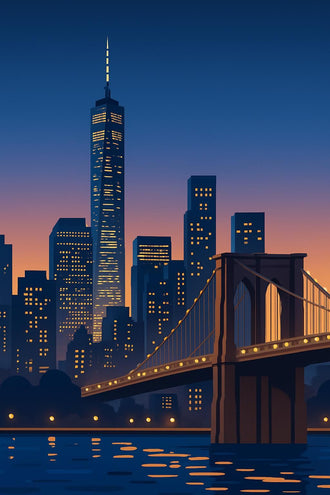 New York City Skyline Aesthetic Décor Poster – Sleek Urban Wall Poster