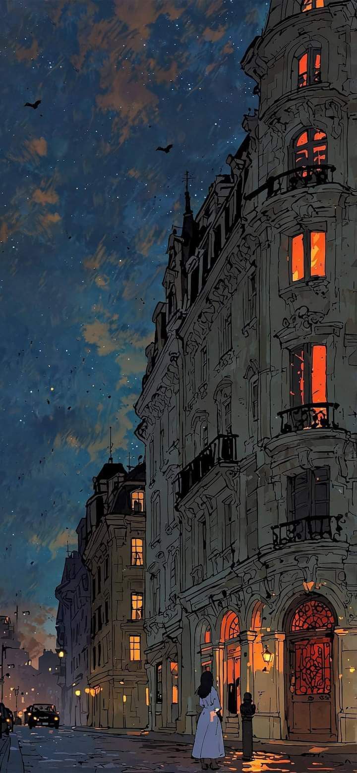 Paris Night Street Scene Wall Décor Poster – Aesthetic Parisian City Print for Home Décor