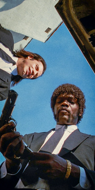 Cinematic Crime Movie Wall Décor Print – Two Men in Suits with Guns Print