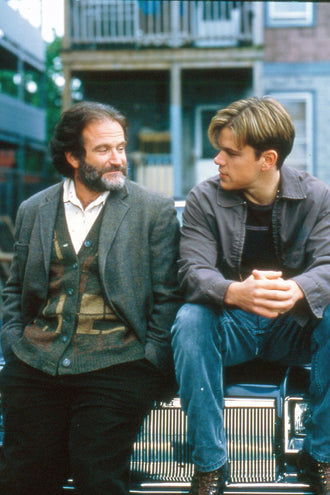 Cinematic Friendship Wall Print Poster – Two Men Sitting on Car Print