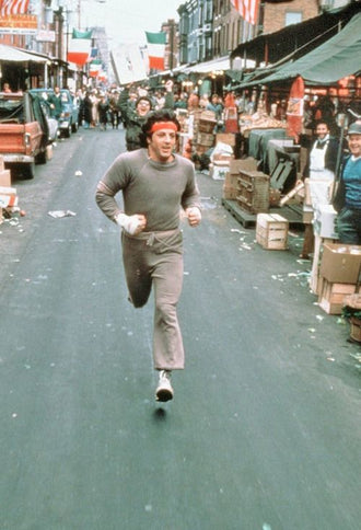 Retro Running Street Scene Décor Poster, Retro Athletic Wall Décor