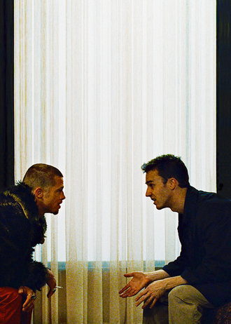 Cinematic Conversation Wall Décor Print – Dramatic Two Men Scene Print