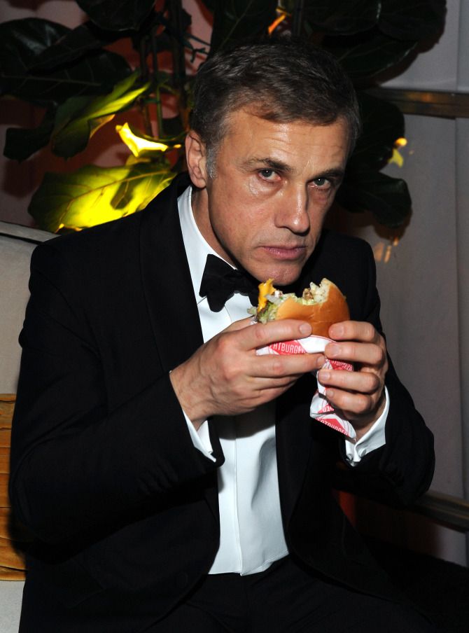 BURGER Editorial Wall Poster – Man in Tuxedo Eating Burger Wall Poster