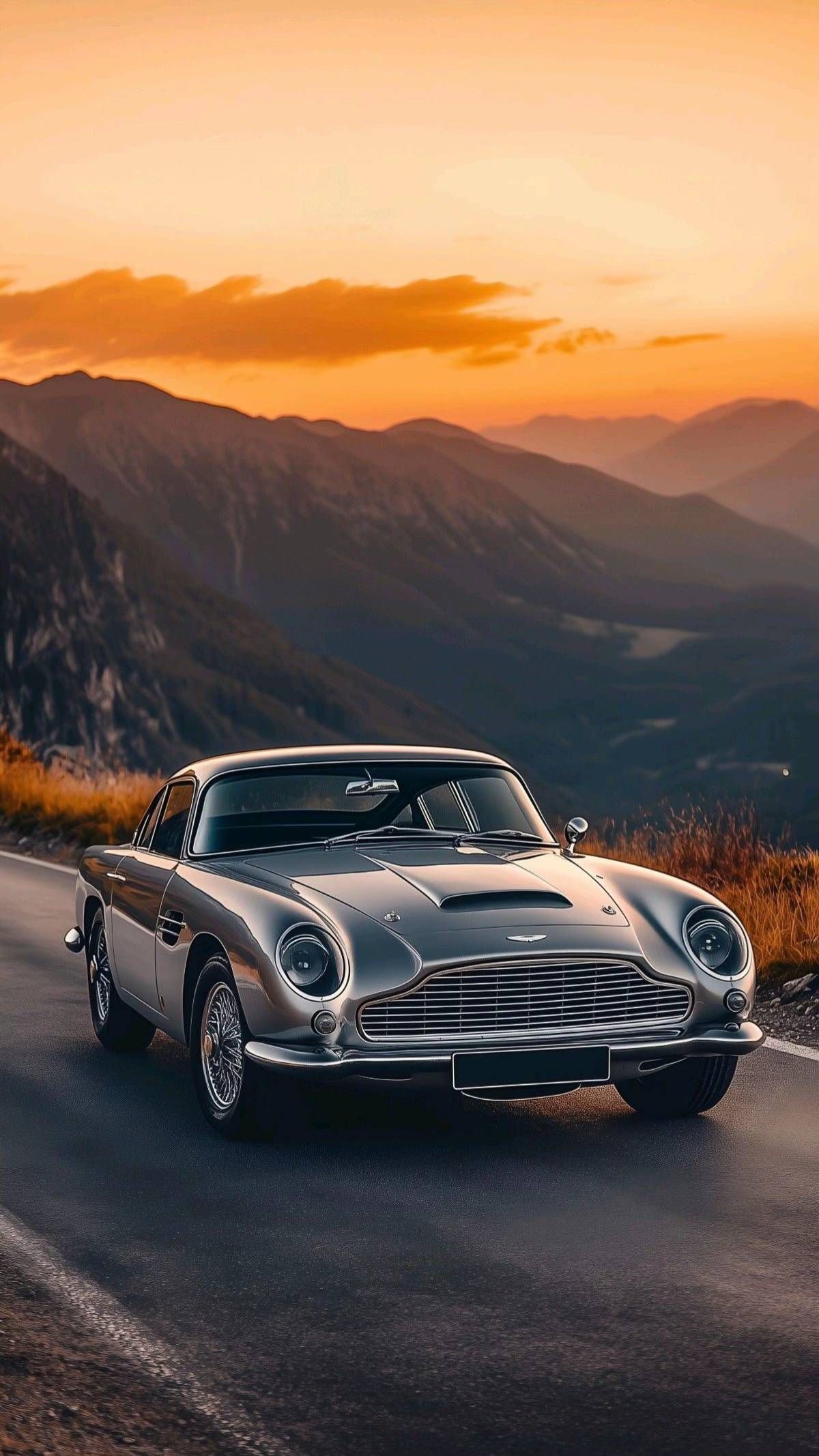 Aston Martin Iconic Car Wall Print Décor Poster – Cinematic Mountain Road Print