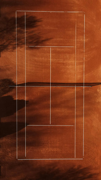 Minimal Tennis Court Décor Poster, Contemporary Non-Figurative Sports Wall Poster