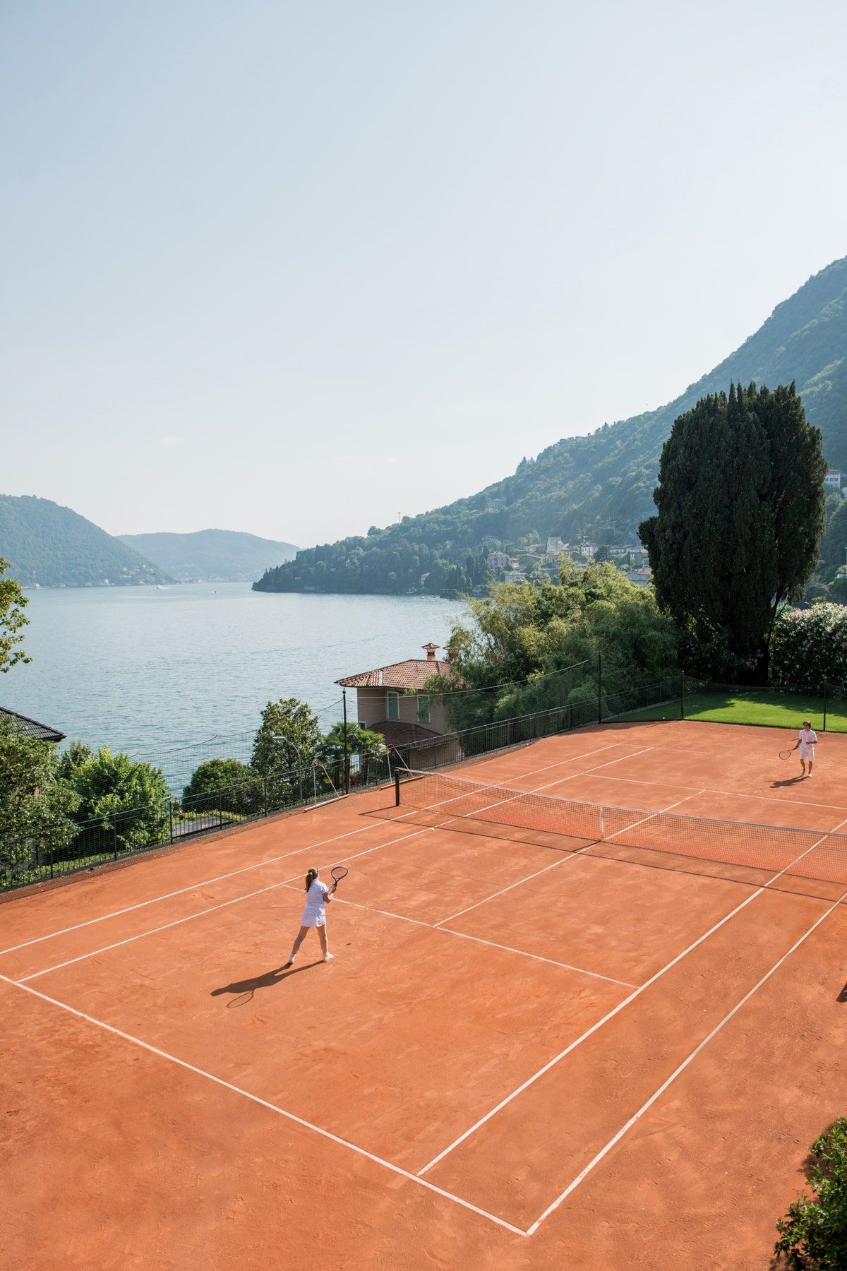 Lake Tennis Court Aesthetic Wall Poster, Contemporary Wall Décor for Home Decor