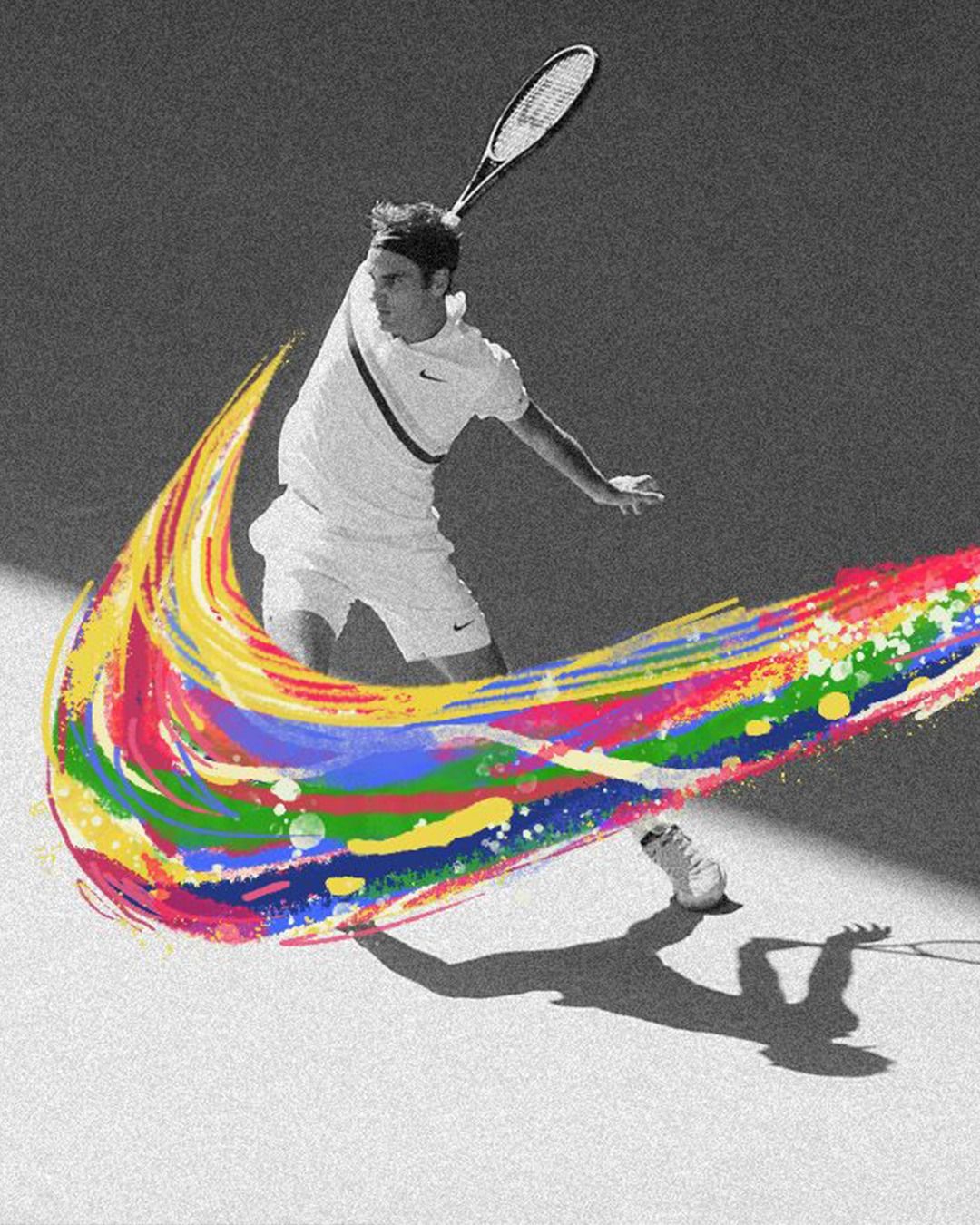 Colorful Tennis Player Pop Art Print | Non-Figurative Sports Wall Print