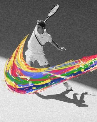 Colorful Tennis Player Pop Art Print | Non-Figurative Sports Wall Print