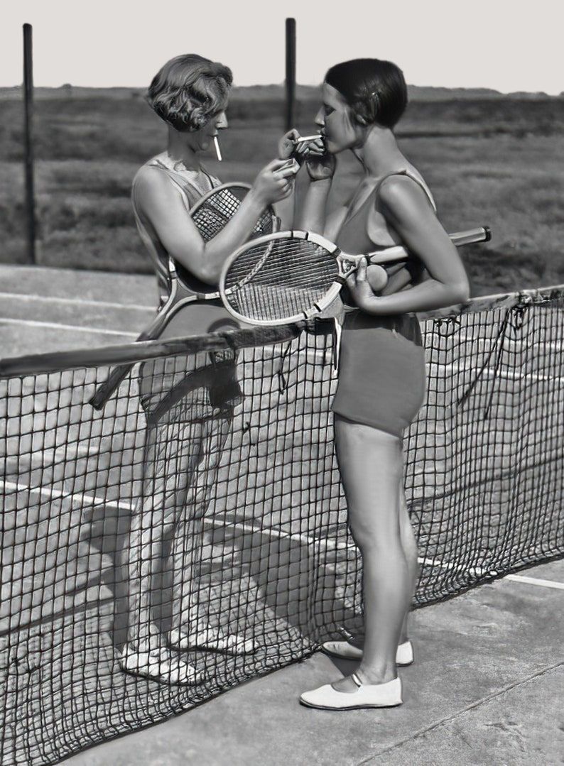 Nostalgic Tennis Players Décor Poster | Retro Sports Home Wall Poster