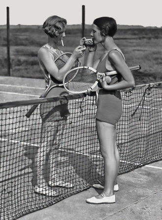Nostalgic Tennis Players Décor Poster | Retro Sports Home Wall Poster