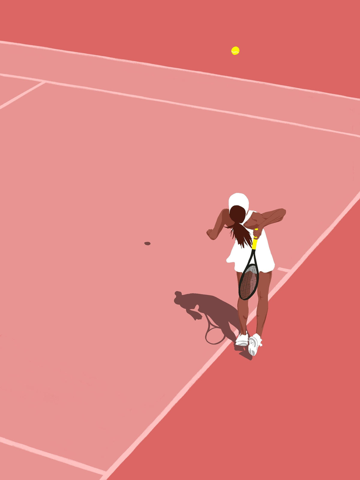 Minimal Tennis Player Print – Contemporary Sports Wall Décor