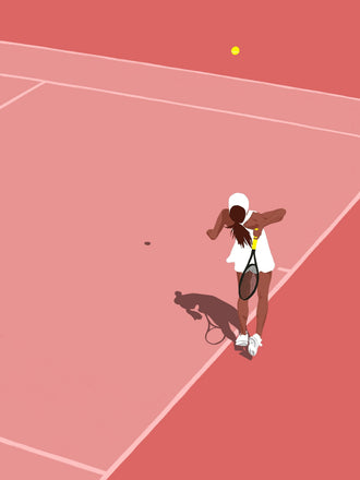 Minimal Tennis Player Print – Contemporary Sports Wall Décor