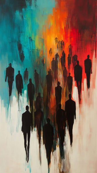 Non-Figurative Silhouette Figures Décor Poster | Contemporary Simple Wall Poster