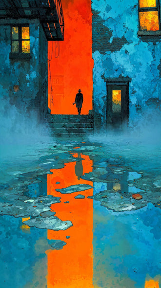 Mysterious Alleyway Cinematic Wall Print Wall Poster Print